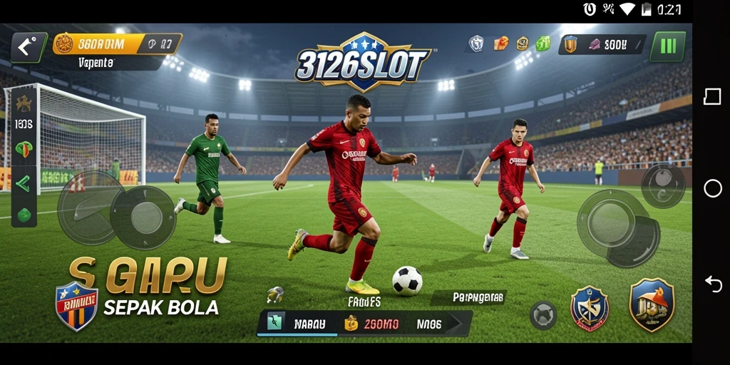 Tampilan gameplay menarik dalam 3126SLOT dengan aksi sepak bola yang memukau.