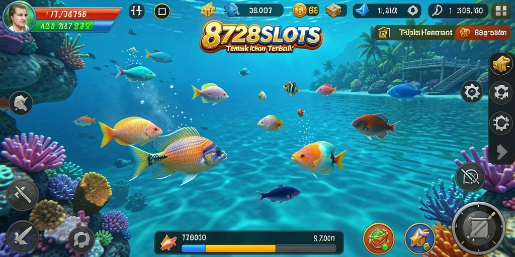 Tampilan gameplay menembak ikan yang seru dalam 8728SLOTS.