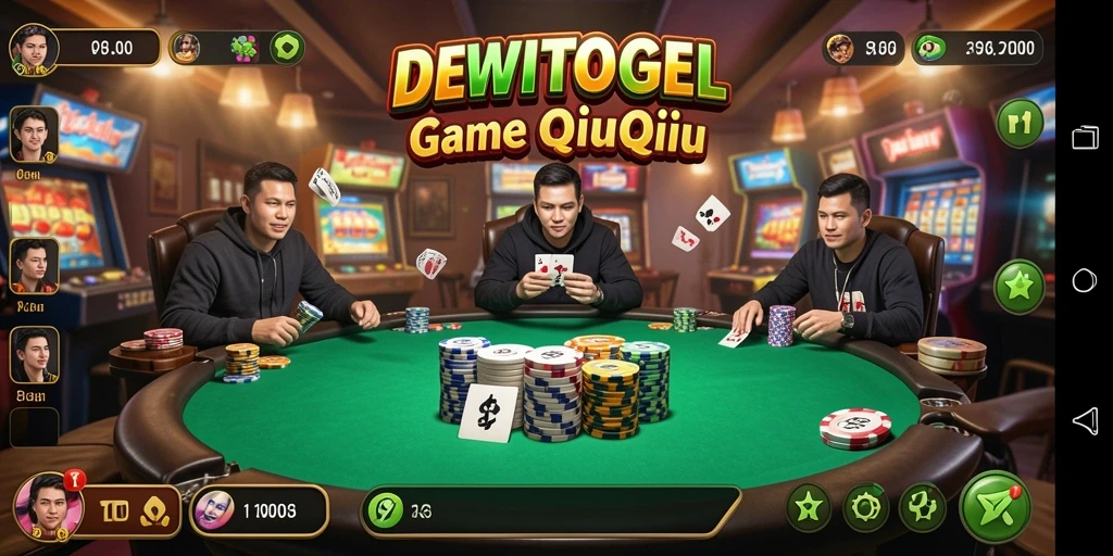 Tampilan gameplay seru DEWITOGEL pada saat pertarungan QiuQiu.