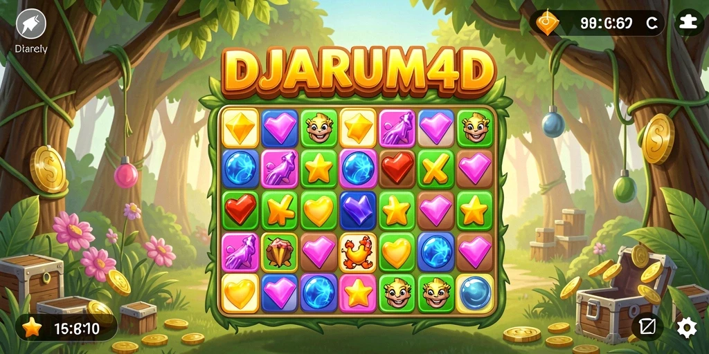 Screenshot gameplay DJARUM4D menampilkan elemen Match-3 yang seru.