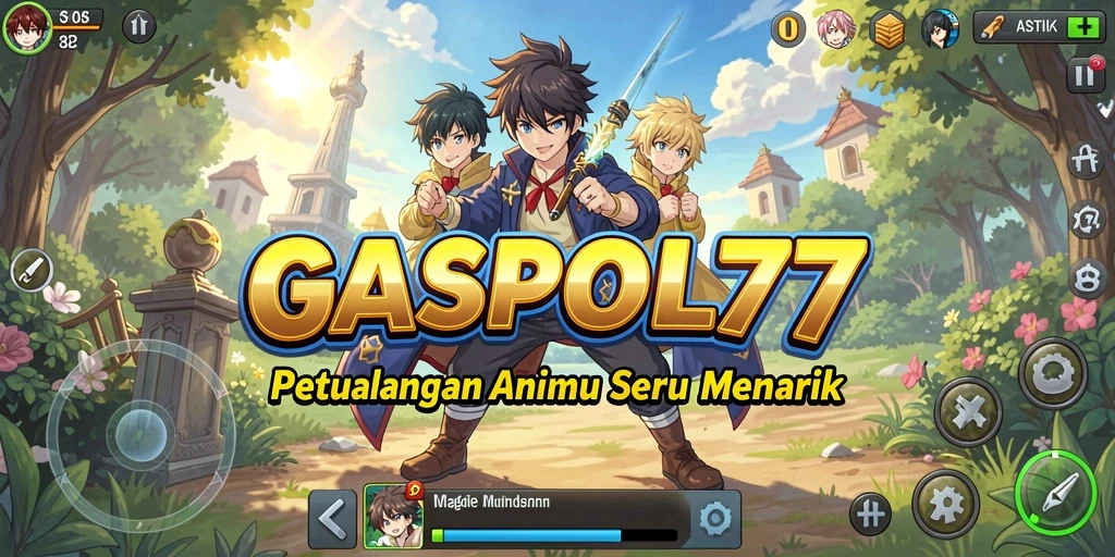Tangkapan layar GASPOL77 menampilkan aksi seru dalam pertarungan karakter anime.