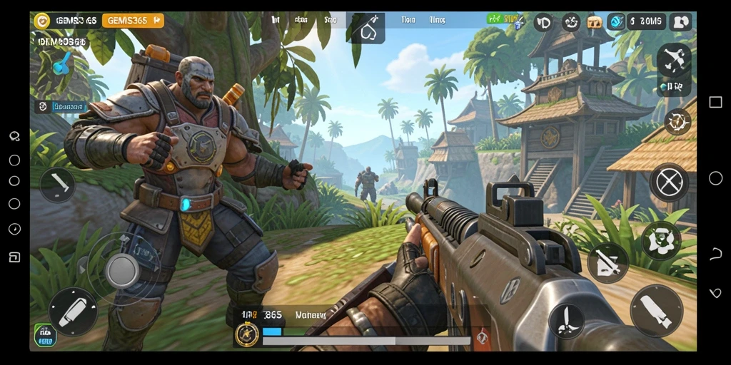 Tampilan seru gameplay GEMS365 dalam aksi TPS.