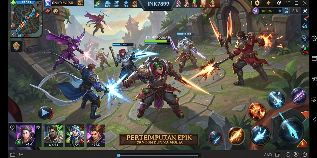 Screenshot gameplay INK789 dengan aksi seru dan karakter unik.