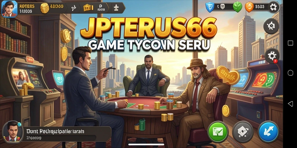 Tampilan gameplay seru JPTERUS66 saat membangun bisnis Tycoon.