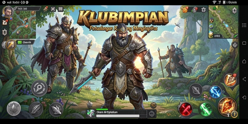 Screenshot gameplay KLUBIMPIAN menampilkan karakter dalam pertarungan RPG yang mendebarkan.