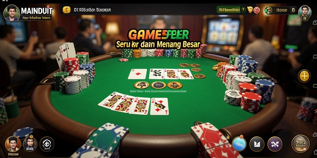 Screenshot gameplay MAINDUIT yang menunjukkan aksi Poker yang mendebarkan.