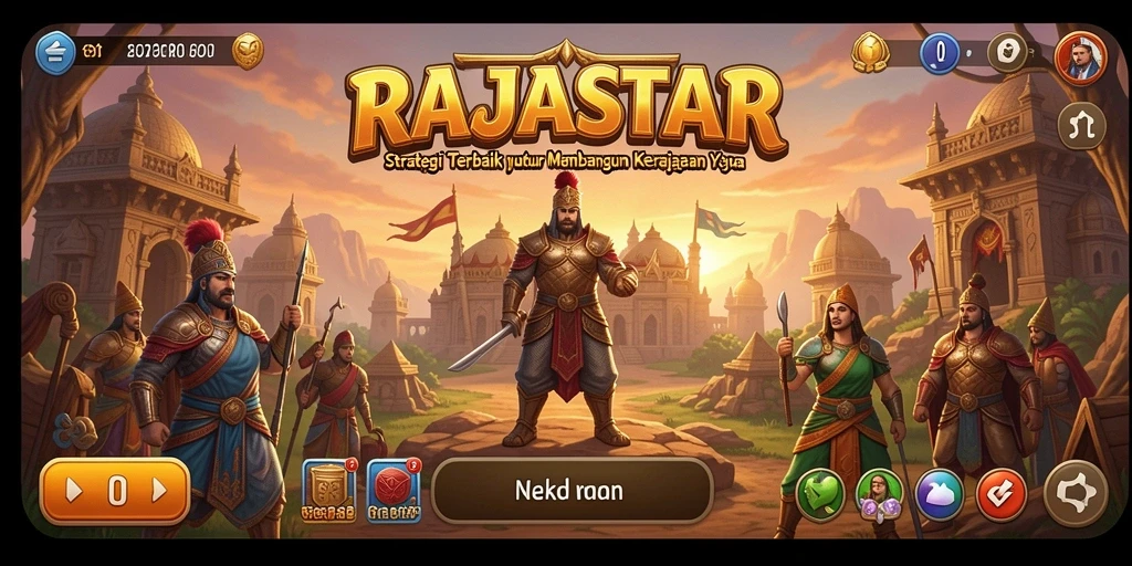 Tampilan gameplay strategis yang mendebarkan di RAJASTAR.