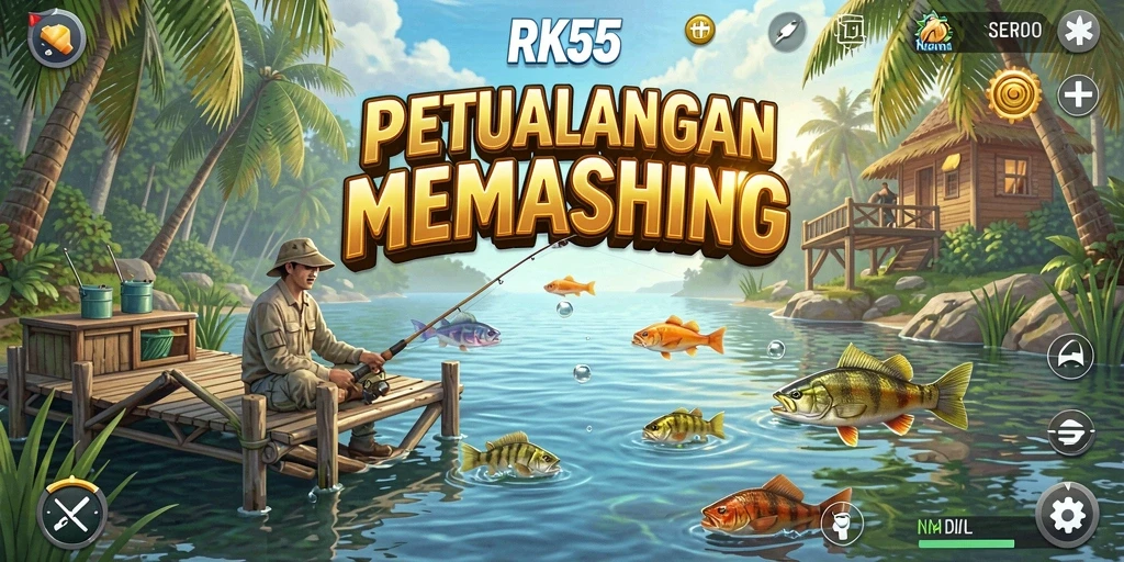Tampilan gameplay RK55 yang menakjubkan dengan aksi memancing seru.