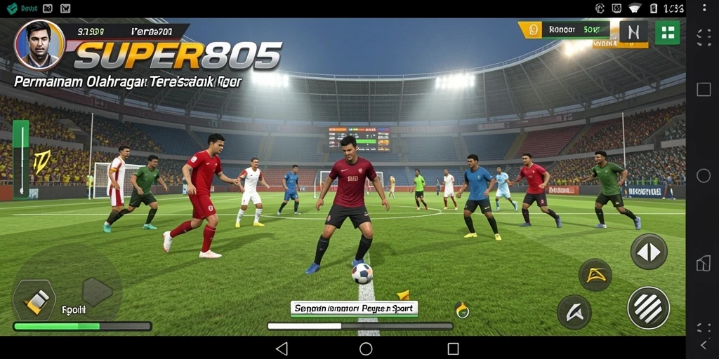 Tangkapan layar utama dari gameplay SUPER805 yang intens dan penuh aksi.