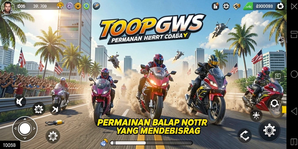 Tampilan balapan motor yang mendebarkan di TOOPGWS.