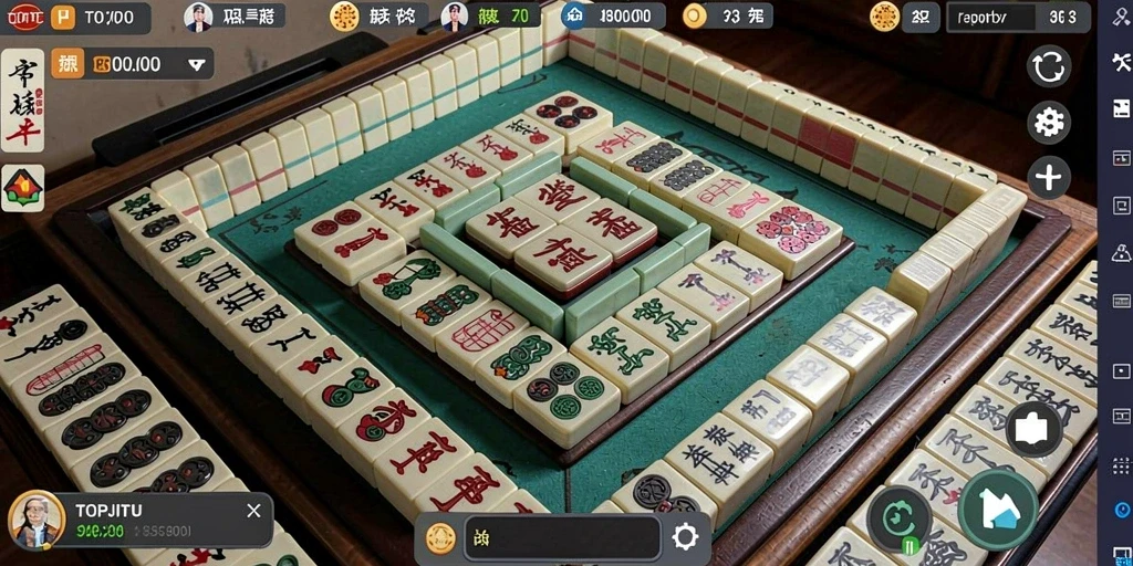Screenshot gameplay TOPJITU menampilkan aksi seru permainan Mahjong.
