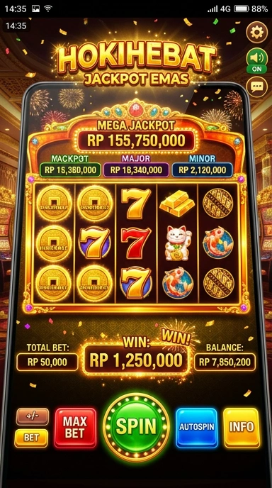 Tampilan utama aplikasi hokihebat yang menarik dan mudah dinavigasi.